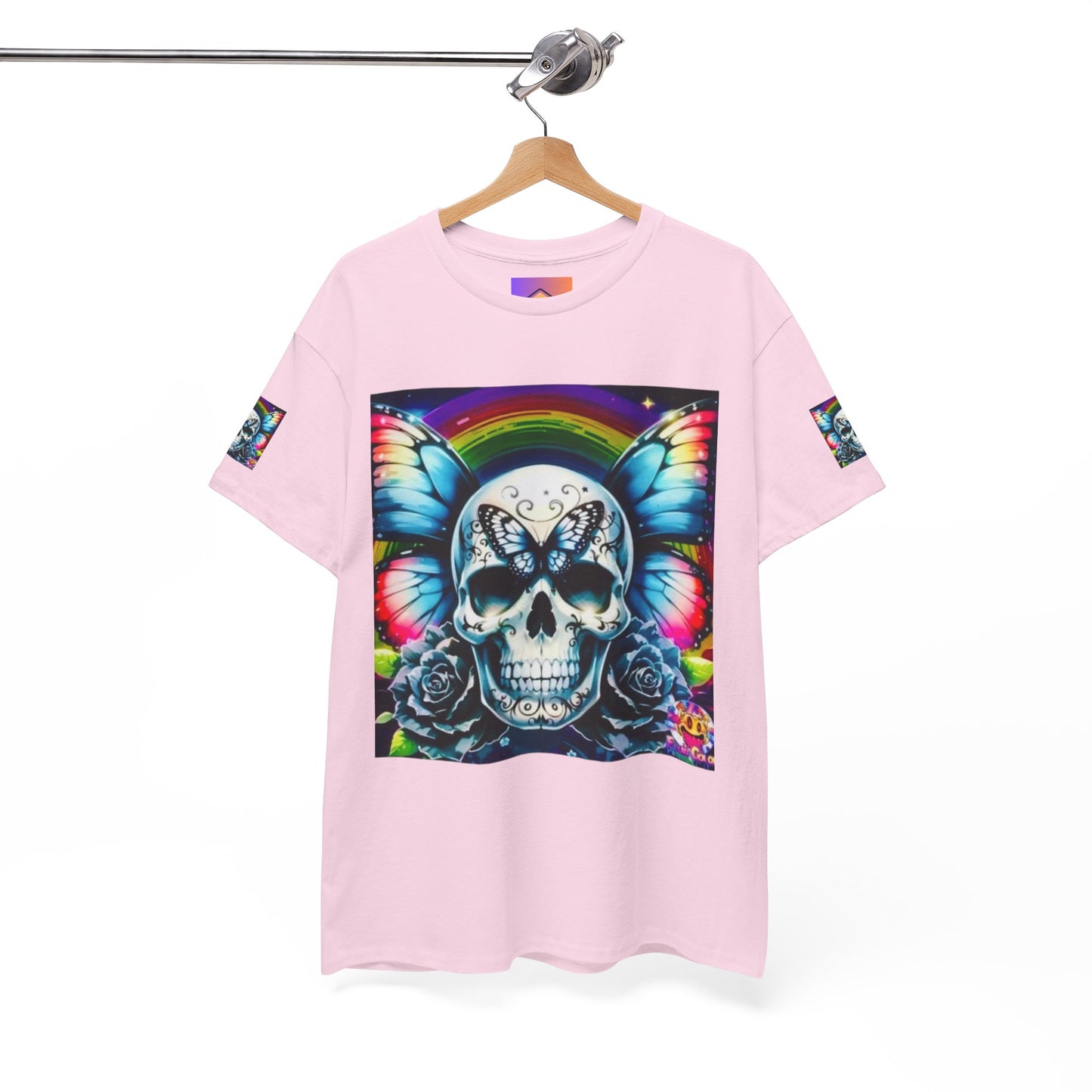 Skull Tee - Bright & Colorful Butterfly Design