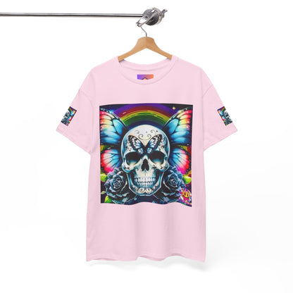 Skull Tee - Bright & Colorful Butterfly Design
