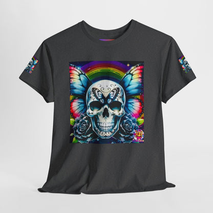 Skull Tee - Bright & Colorful Butterfly Design