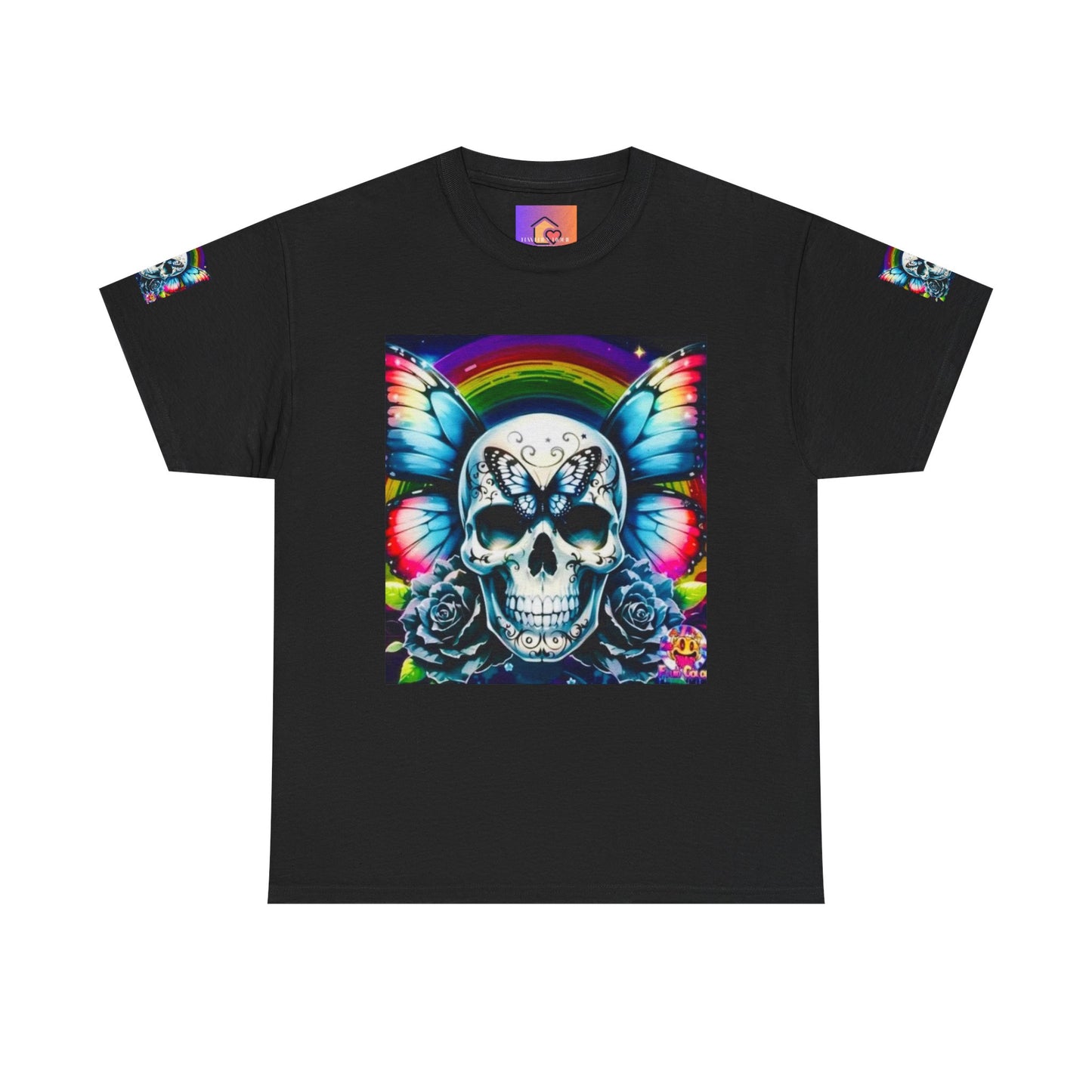 Skull Tee - Bright & Colorful Butterfly Design