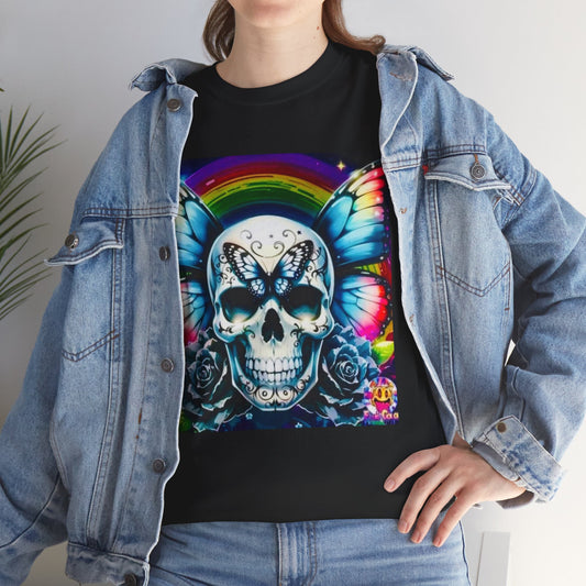 Skull Tee - Bright & Colorful Butterfly Design