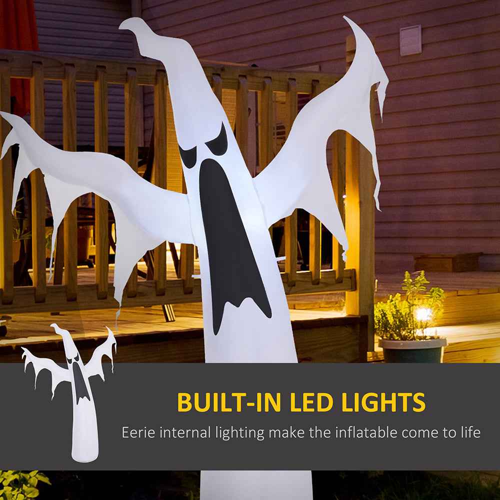 6' Tall Halloween Inflatables Outdoor Decorations White Ghost, Light Up Blow Up Yard Decor With LED Light And Fan Indoor Outdoor For Garden, Lawn, Party, Holiday