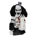 1.8ft Halloween Decoration Scary Clown, Sound-Actived Party Decor With Creepy Sound , Scary Haunted House Props For Indoor Party Home Table Garden Yard Lawn