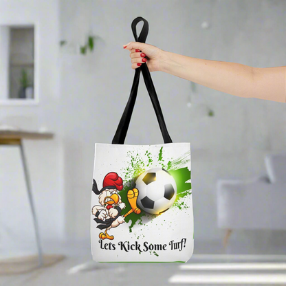 Soccer Tote Bag for Kids - Lets Kick Some Turf, Funny Sports Accessory