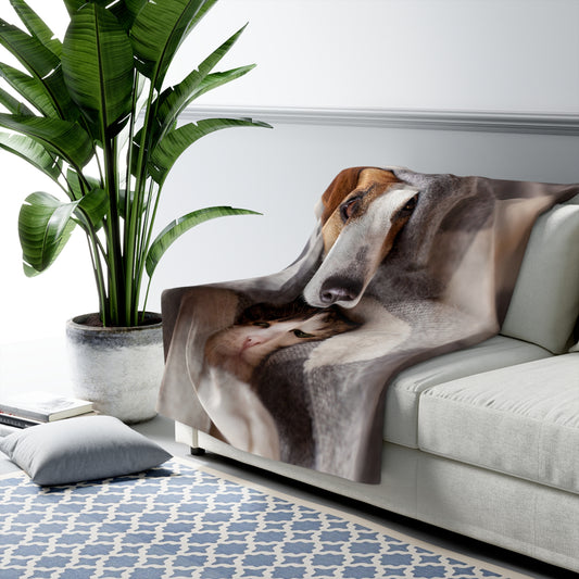 Cozy Sherpa Blanket for Pet Lovers, Soft Fleece Throw for Home, Dog Cat Snuggle Gift, Perfect for Winter, Pet-Themed Decor