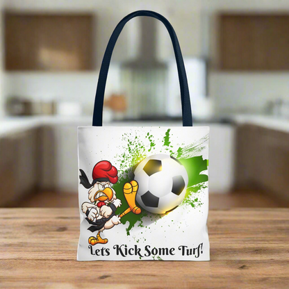 Soccer Tote Bag for Kids - Lets Kick Some Turf, Funny Sports Accessory