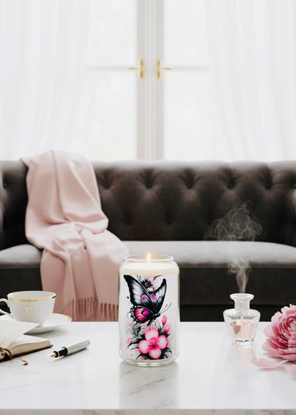 Butterfly Blossom Scented Soy Candle, Aromatherapy Gift for Her