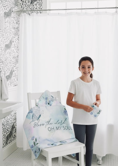 Youth Hooded Towel - Bless the Lord Oh My Soul, Personalized POD Bath Wrap