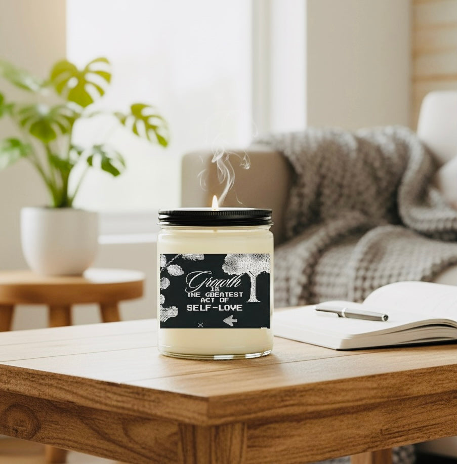 Growth Is Self-Love Motivational Soy Candle – 9oz Gift