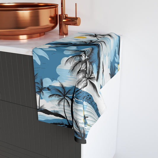 Tropical Hand Towel Set - Beach Vibes, Summer Decor, Gift for Hostess, Nautical Bathroom, Kitchen Towel