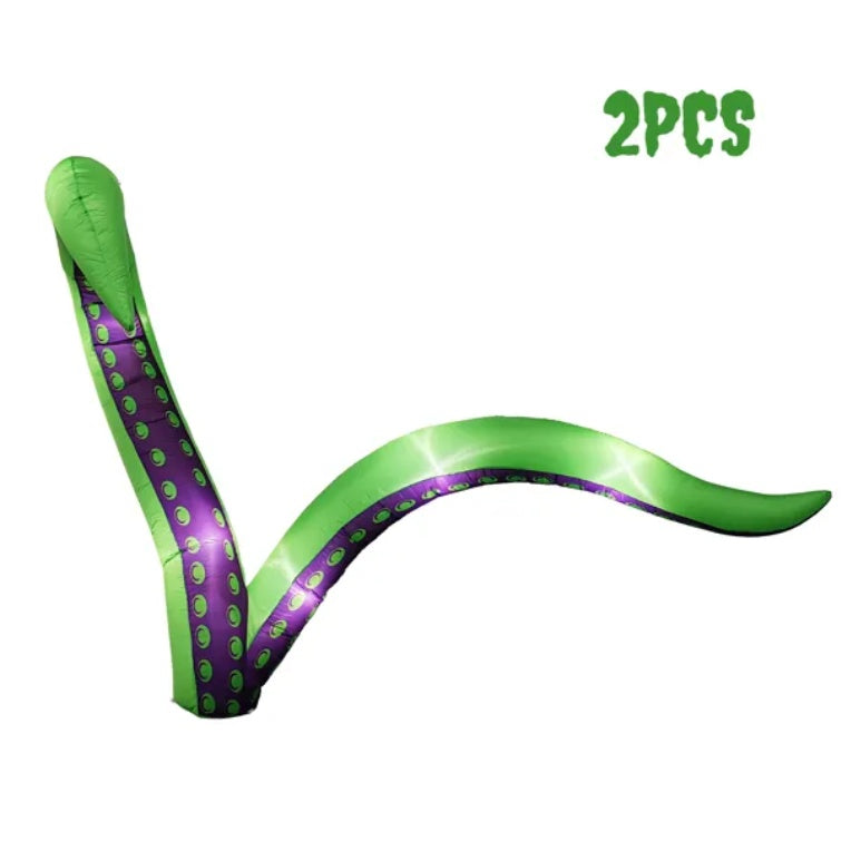 2 Pack Halloween Inflatable Octopus Tentacles Outdoor Decorations, Blow Up Hanging Decoration With Built-in LED Lights, Striking Window Decor For Halloween Party Outdoor Yard Garden Lawn