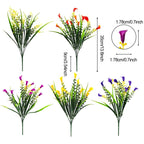 5 Bundles Artificial Calla Lily Realistic UV Resistant Fake Flowers Faux Plastic Long Stem Plants For Indoor Planter Home Porch Yard Spring Summer Cemetery Decor