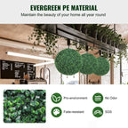 VEVOR Artificial Topiary Boxwood Trees, 20Tall  2 Pieces, Ball Shape Faux Topiary Plant, All Year Green Faux Plant Decorative Balls For Backyard, Balcony, Garden, Wedding, And Home