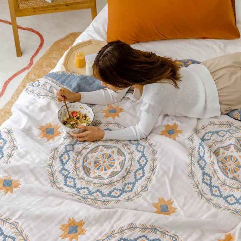 Thickened Autumn And Winter Five-layer Gauze Bed Sheet Blanket Bedspread Air Conditioning Blanket Blanket