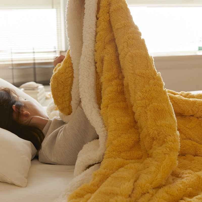 Autumn And Winter Thickening Taffeta Thermal Flannel Casual Blanket