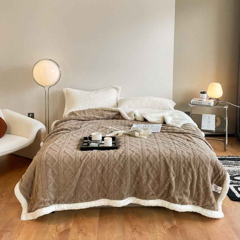 Autumn And Winter Thickening Taffeta Thermal Flannel Casual Blanket
