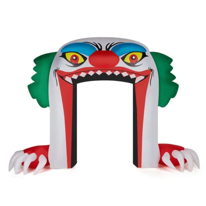 8.9 FT Halloween Inflatables Clown Archway Outdoor Decorations, Scary Halloween Giant Clown Blow Up Decorations With Built-in LED Lights For Holiday Party Front Yard Lawn Garden Decor