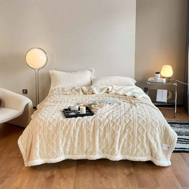 Autumn And Winter Thickening Taffeta Thermal Flannel Casual Blanket