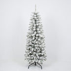 3 Pcs Flocked Artificial Christmas Tree Set With Lights, 4ft 5ft 6ft Christmas Snow Tree Set, Christmas Decor