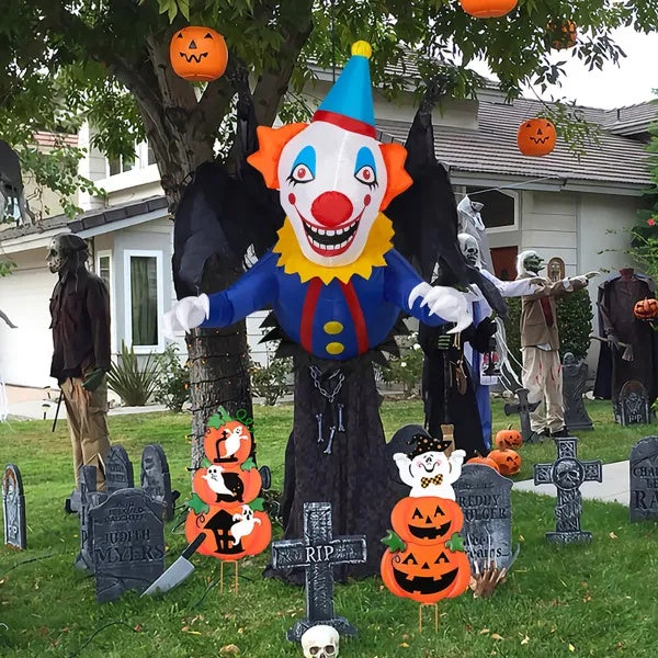 3.3 FT Halloween Inflatable Clown Broke Out From Window Outdoor Decorations, Scary Blow Up Decor With Built-in LED Lights For Holiday Party Yard Lawn Garden Decor Indoor Outdoor