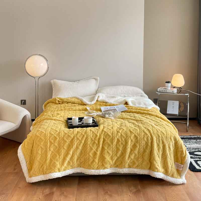 Autumn And Winter Thickening Taffeta Thermal Flannel Casual Blanket