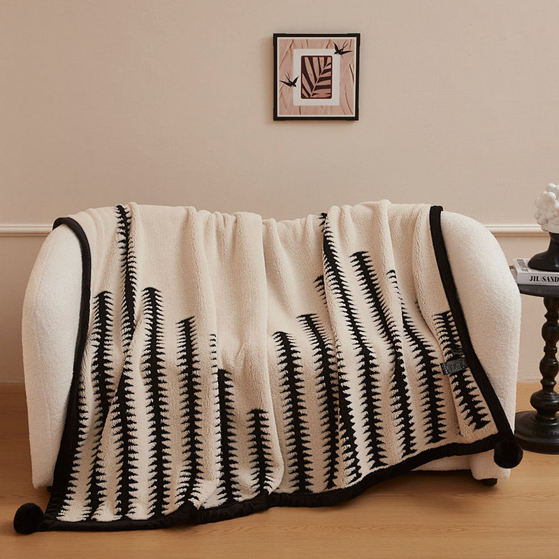 Autumn And Winter New Black And White Cationic Panda Velvet Multifunctional Blanket