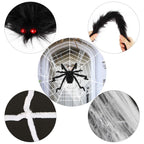 1Pc Halloween Decorations Spider Outdoor 49inch Halloween Spider With 126 Inch Tarantula Mega Spider Web Hairy Poseable Scary Spider Outdoor Yard Creepy Decor Spider Stretch Cobweb