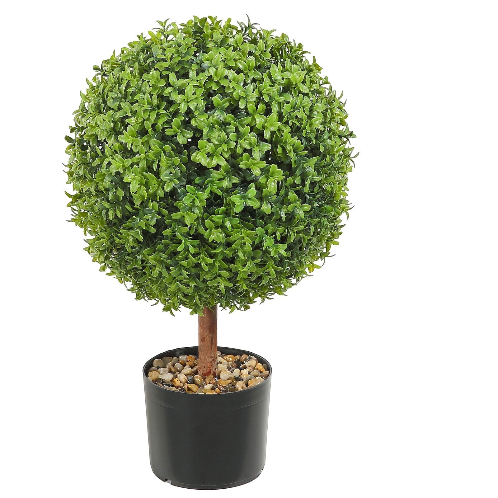 2x Artificial Boxwood Ball 40,6cm Garden Deco Boxwood In Flowerpot Ball Artificial Boxwood Ball Artificial Plant Made Of PE, Wood, PP Incl. 4 Pcs. Decorative Butterflies,10 Pcs. Replacement