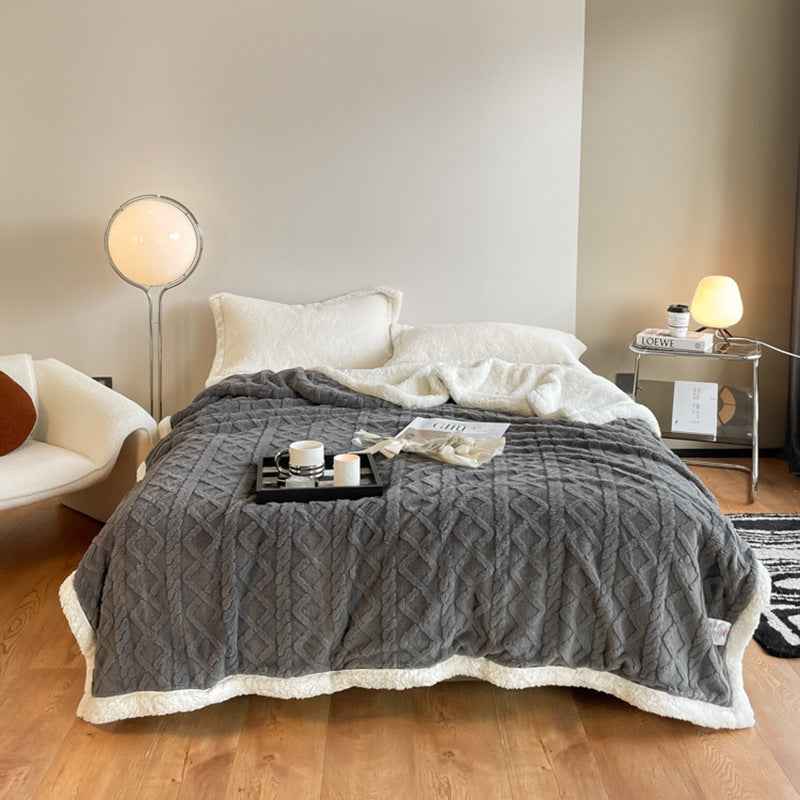 Autumn And Winter Thickening Taffeta Thermal Flannel Casual Blanket